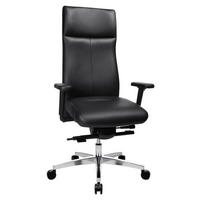 CHEFSESSEL Schwarz  - Schwarz, Design, Leder/Kunststoff (80/115-124/80cm) - Topstar