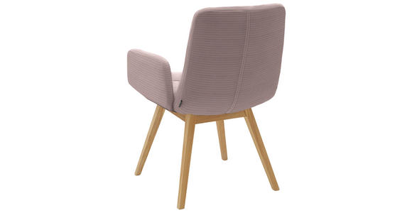 ARMLEHNSTUHL  in Cord  - Hellrosa/Naturfarben, Design, Holz/Textil (61/88/66cm) - Dieter Knoll