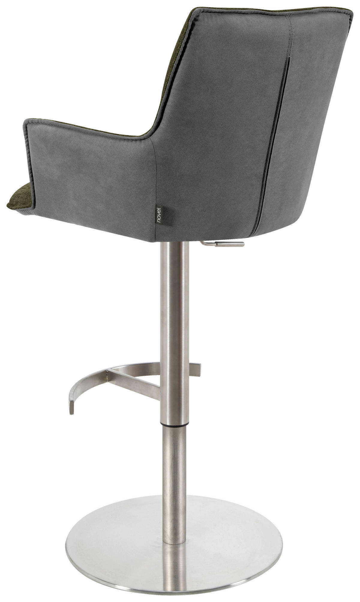 BARHOCKER in Grün, Schwarz, Edelstahlfarben  - Edelstahlfarben/Schwarz, Design, Holz/Textil (56/100/56cm) - Novel