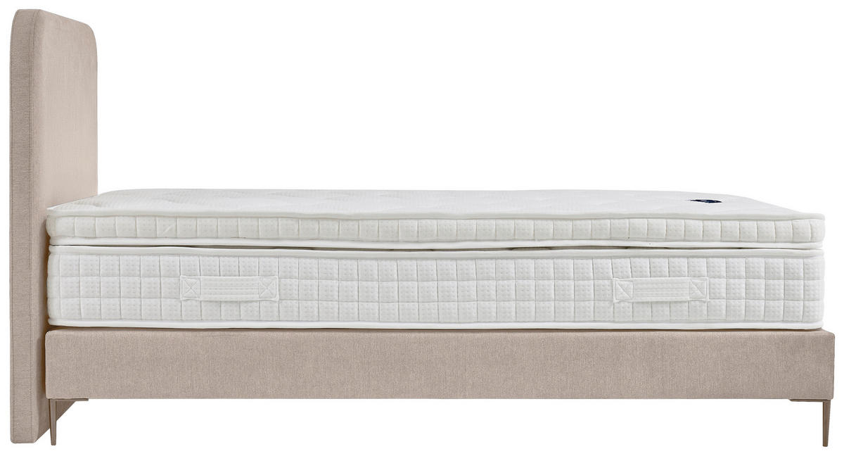 POSTEL BOXSPRING, 140/200 cm, béžová - černá/přírodní barvy, Moderní, kov/kompozitní dřevo (140/200cm) - MID.YOU