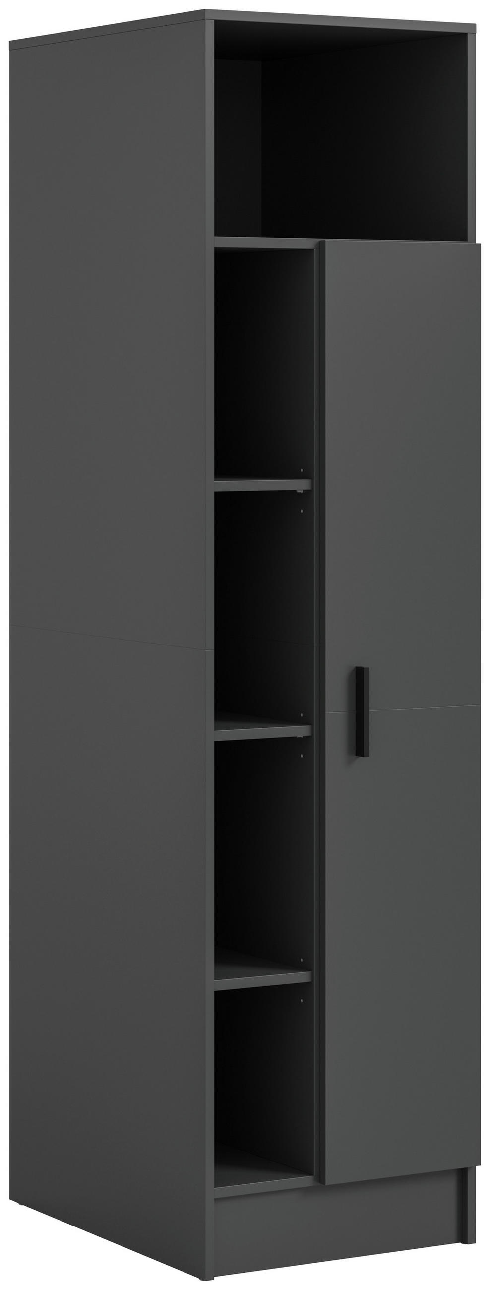 HOCHSCHRANK 50/195/68 cm  - Anthrazit/Schwarz, Basics, Holzwerkstoff/Kunststoff (50/195/68cm) - MID.YOU