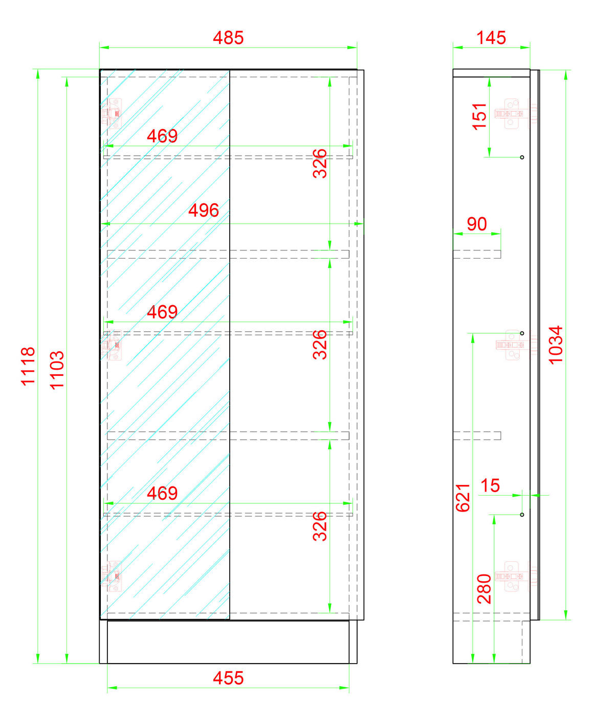 SCHUHSCHRANK Fulisa  in 50/180/17 cm  - Anthrazit, Design, Holzwerkstoff (50/180/17cm) - MID.YOU