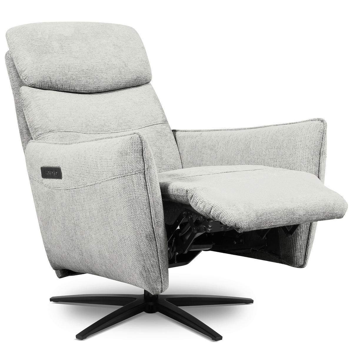 RELAXSESSEL in Textil Grau  - Schwarz/Grau, Design, Textil/Metall (77/107/88cm) - Livetastic