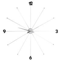 WANDUHR Schwarz, Chromfarben 100/100/6 cm  - Chromfarben/Schwarz, Basics, Kunststoff/Metall (100/100/6cm) - Kare-Design