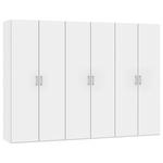 DREHTÜRENSCHRANK  in Weiß  - Chromfarben/Weiß, Design, Holzwerkstoff (303/215/59cm) - Carryhome