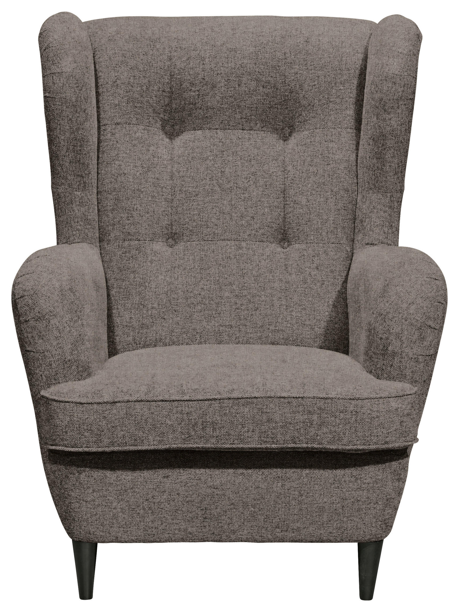 ÖRONLAPPSFÅTÖLJ i mikrovelour sandfärgad  - sandfärgad/svart, Basics, trä/textil (78/102/98cm) - MID.YOU