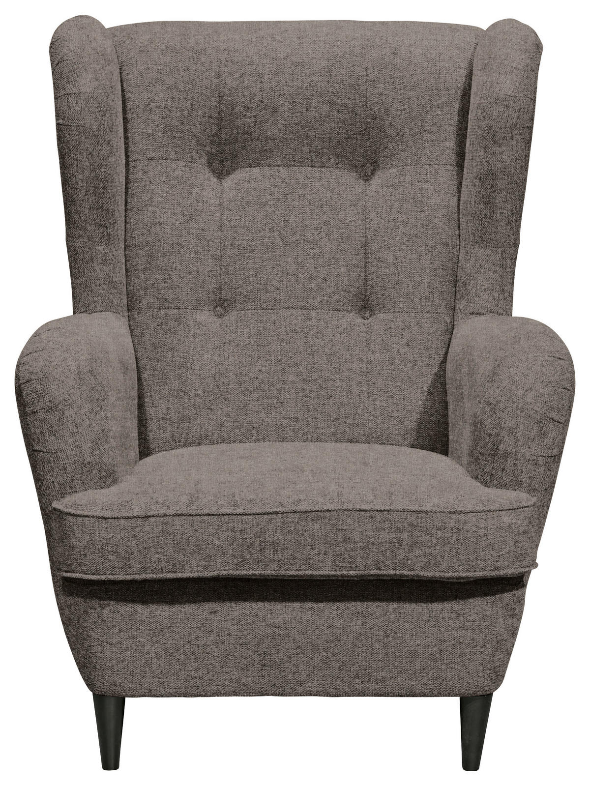 OHRENSESSEL Mikrovelours Sandfarben  - Sandfarben/Schwarz, Basics, Holz/Textil (78/102/98cm) - Carryhome