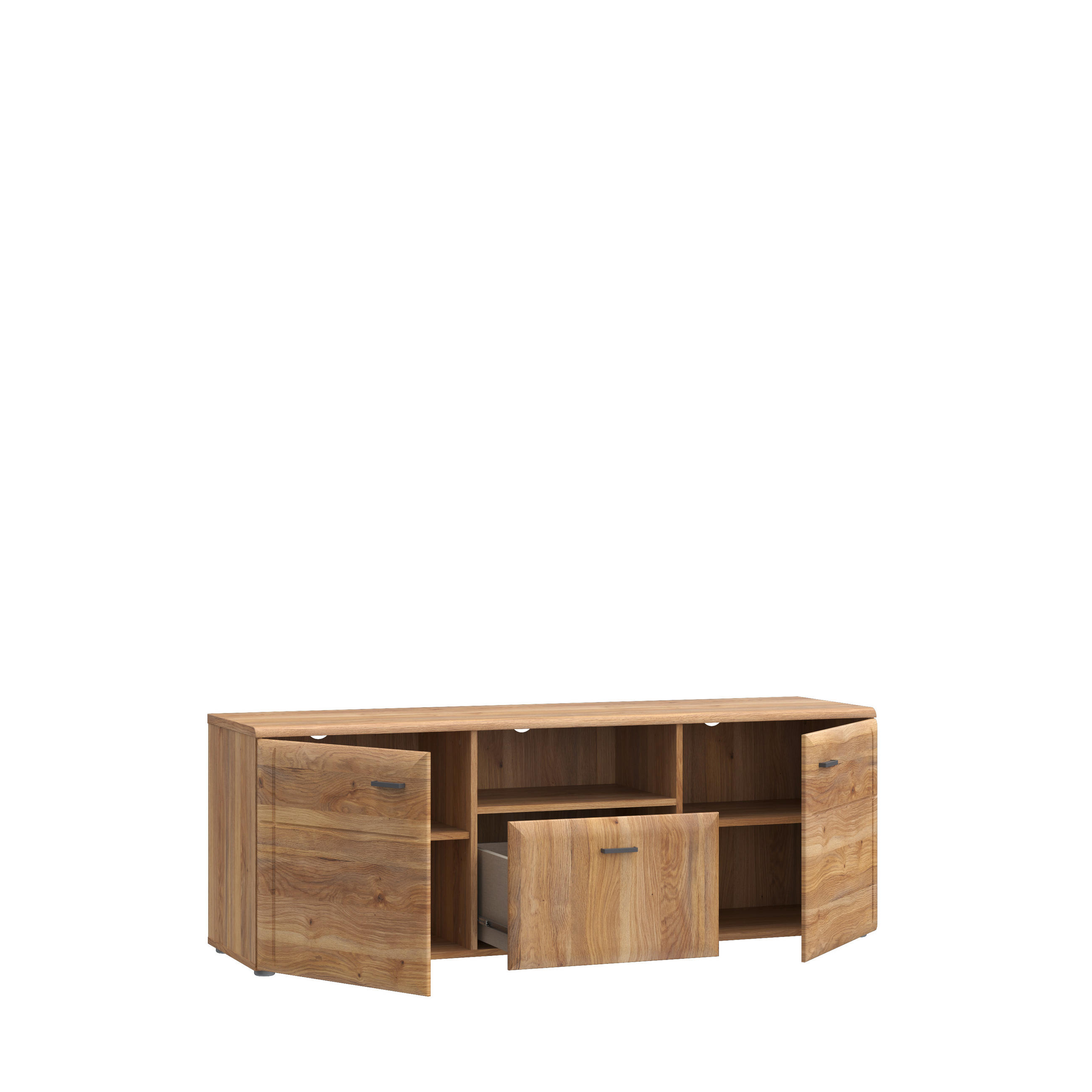 TV-ELEMENT barve hrasta - siva/barve hrasta, Moderno, kovina/umetna masa (149,8/53,7/41,8cm) - Hom`in