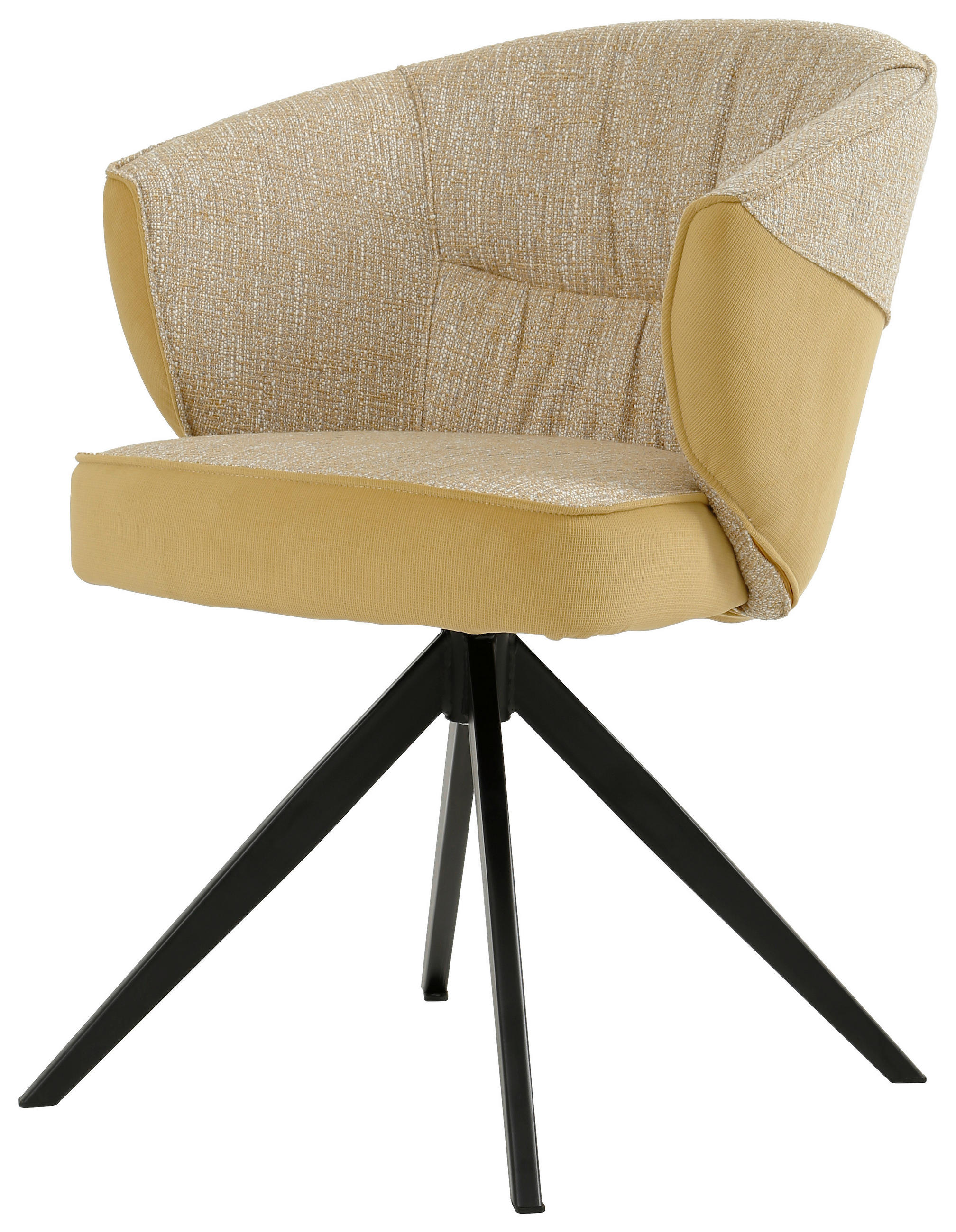 ARMLEHNSTUHL  in Eisen Webstoff, Mikrofaser  - Gelb/Schwarz, Design, Textil/Metall (61/82,5/62,5cm) - Novel