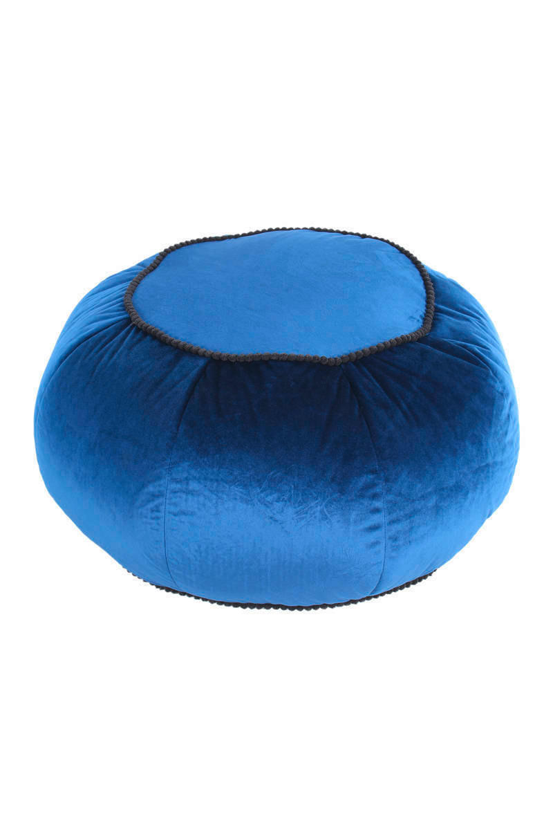 POUF Samt  - Blau, MODERN, Textil (65/35/65cm) - Livetastic