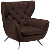 CHESTERFIELD-SESSEL Mikrofaser Braun  - Schwarz/Braun, Design, Textil/Metall (100/106/95cm) - Pure Home Lifestyle