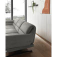 ECKSOFA Hellgrau Flachgewebe  - Hellgrau/Schwarz, Design, Textil/Metall (176-217/279-327cm) - Dieter Knoll