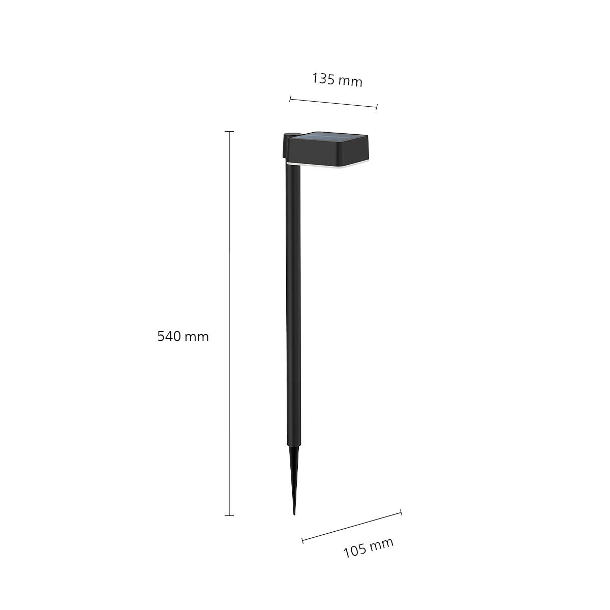 SOLARLEUCHTE 10.5/54/13.5 cm   - Schwarz, KONVENTIONELL, Kunststoff (10.5/54/13.5cm) - Philips