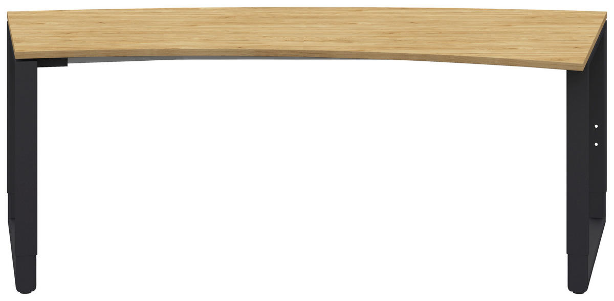 SCHREIBTISCH 200/80-100/68-82 cm  in Anthrazit, Hickory  - Anthrazit/Hickory, Design, Holzwerkstoff/Metall (200/80-100/68-82cm) - Moderano