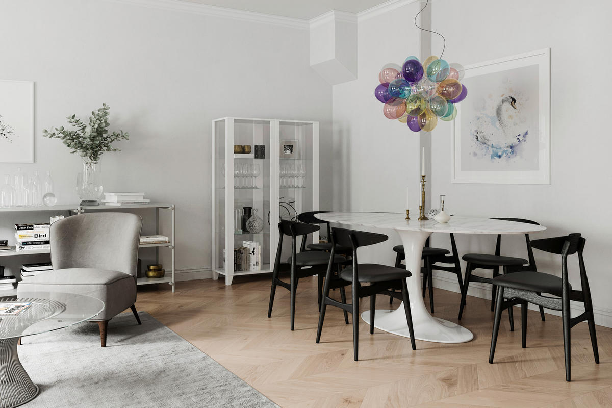 ZÁVESNÉ SVIETIDLO, 50/45 cm  - lila/priehľadné, Design, sklo (50/45cm) - By Rydéns