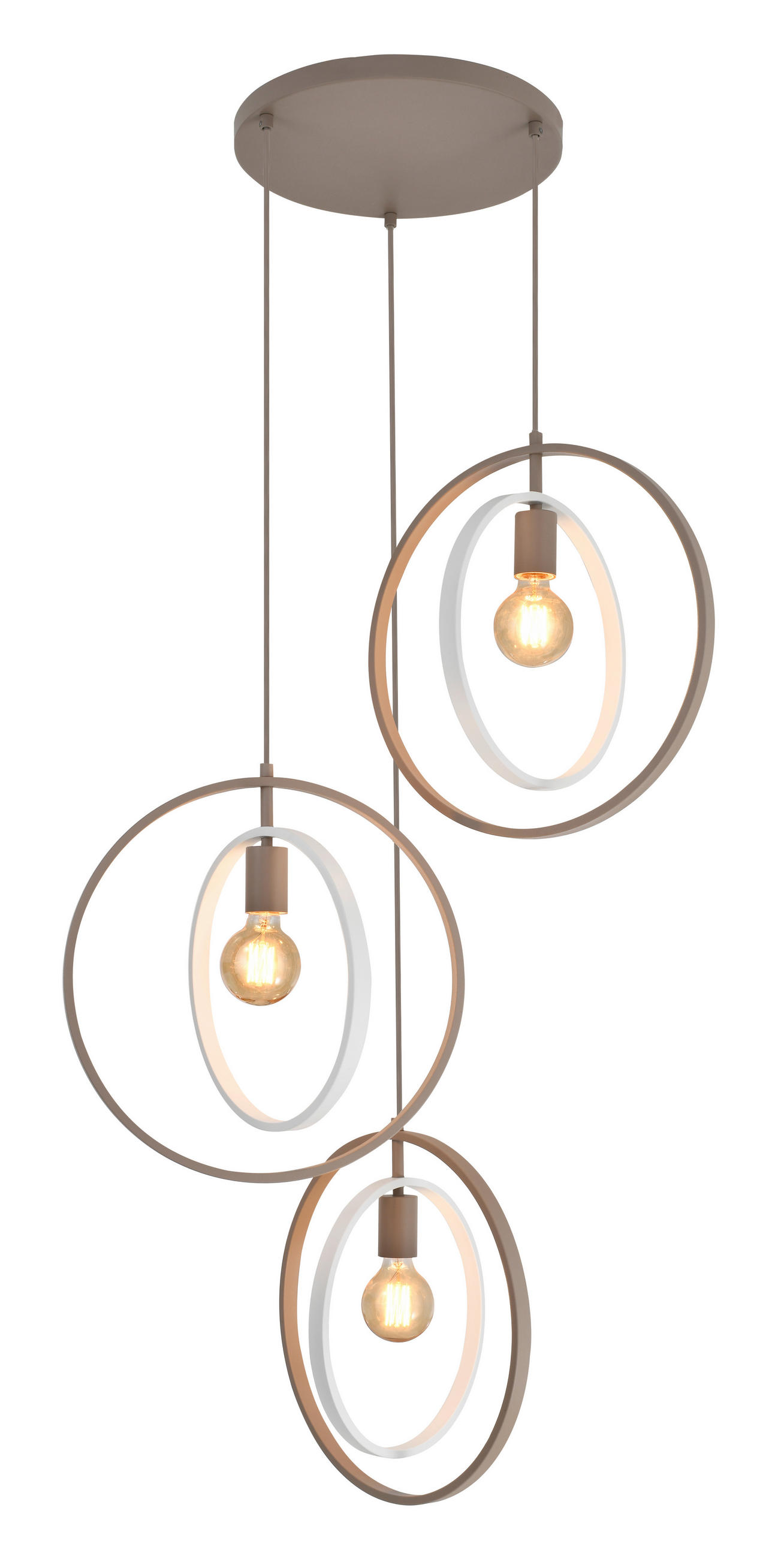 HÄNGELEUCHTE Montpellier 62/150/62 cm  - Sandfarben/Weiß, Design, Kunststoff/Metall (62/150/62cm)