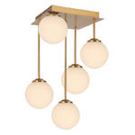 HÄNGELEUCHTE 25,5/25,5/41 cm  - Goldfarben/Weiß, Trend, Glas/Metall (25,5/25,5/41cm) - Novel