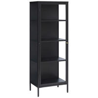 VITRINSKÅP svart  57/160/40 cm  - svart/guldfärgad, Trend, metall/glas (57/160/40cm) - Xora