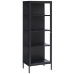 VITRINE Schwarz  57/160/40 cm  - Goldfarben/Schwarz, Trend, Glas/Metall (57/160/40cm) - Xora