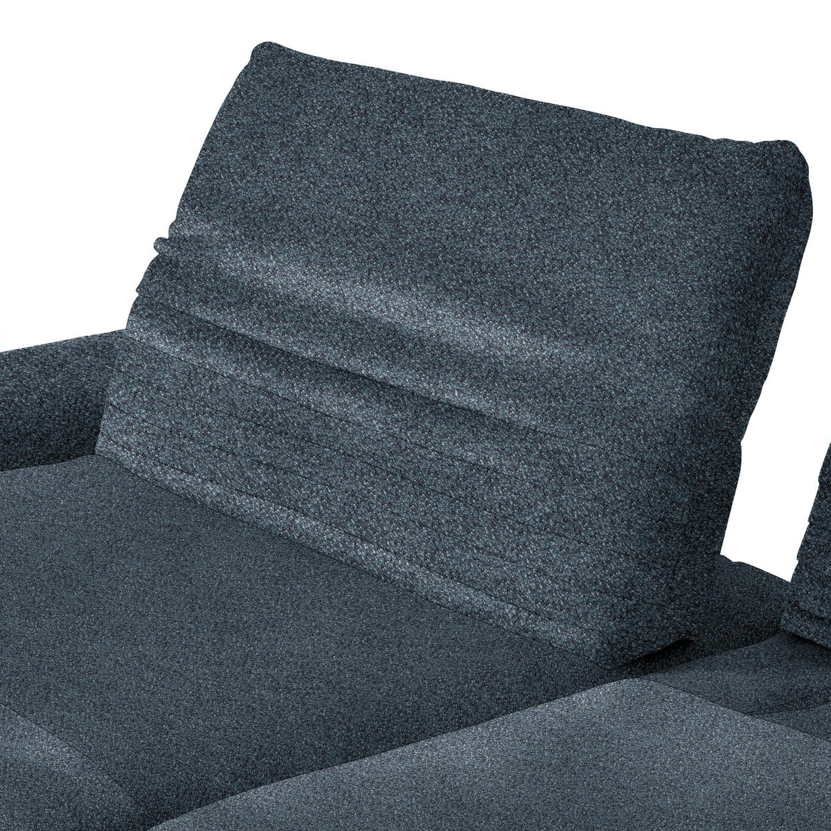 ECKSOFA  in Bouclé Blau  170-195/280 cm  - Blau/Schwarz, Design, Textil/Metall (170-195/280cm) - Dieter Knoll
