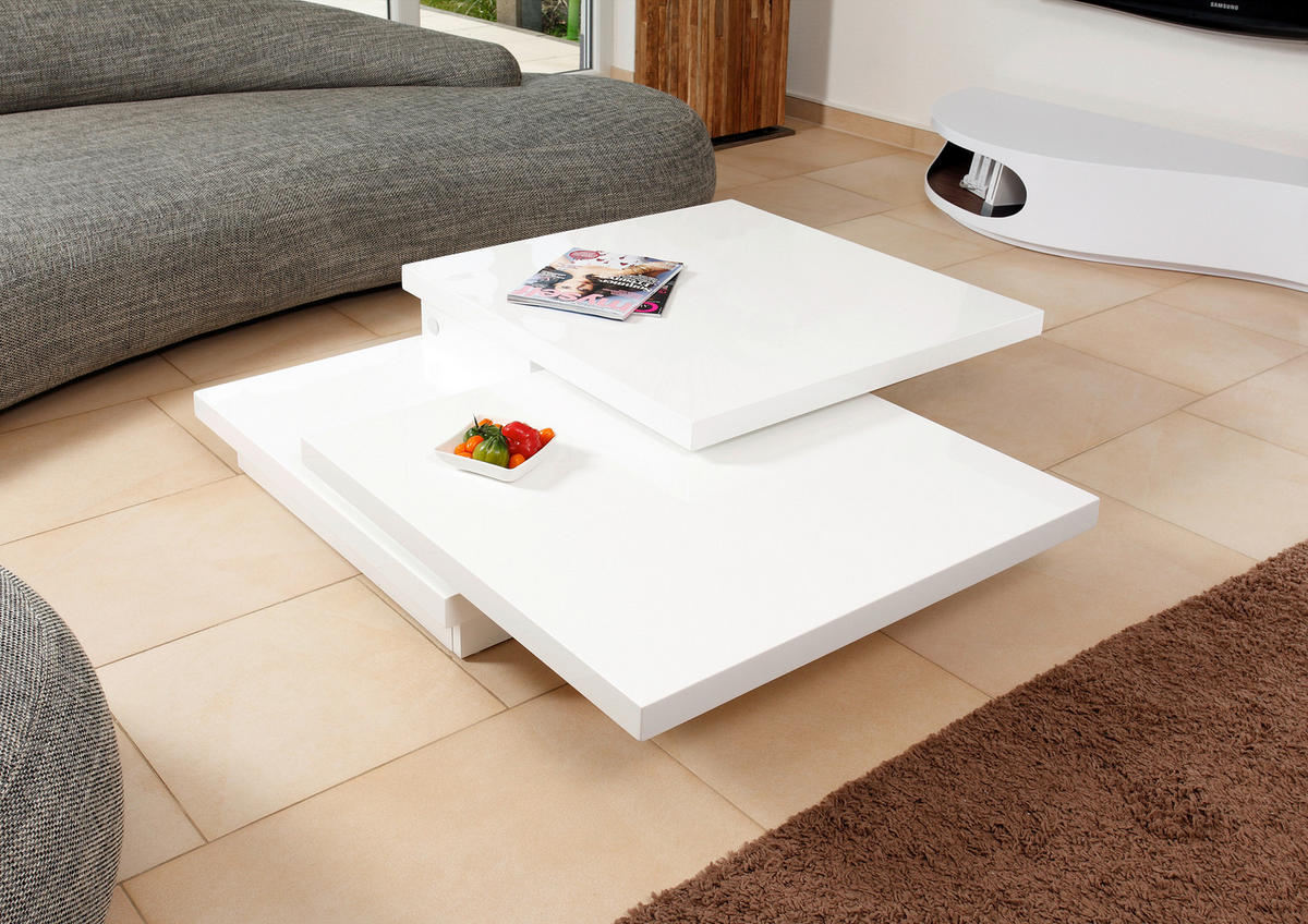 COUCHTISCH in Holzwerkstoff 120/80/30 cm  - Weiß Hochglanz, Design, Holzwerkstoff (120/80/30cm) - Livetastic