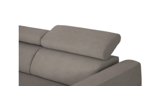 ECKSOFA Graubraun Feincord - Graubraun/Schwarz, Design, Textil/Metall (205/280cm) - Xora