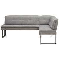 ECKBANK 233/174 cm Flachgewebe Grau Metall   - Schwarz/Grau, Design, Textil/Metall (233/174cm) - Novel