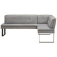ECKBANK 233/174 cm Flachgewebe Grau Metall   - Schwarz/Grau, Design, Textil/Metall (233/174cm) - Novel