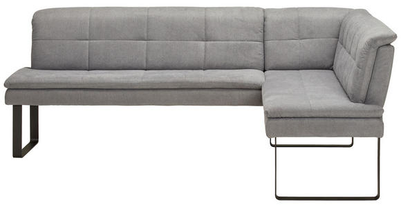 ECKBANK 233/174 cm Flachgewebe Grau Metall   - Schwarz/Grau, Design, Textil/Metall (233/174cm) - Novel