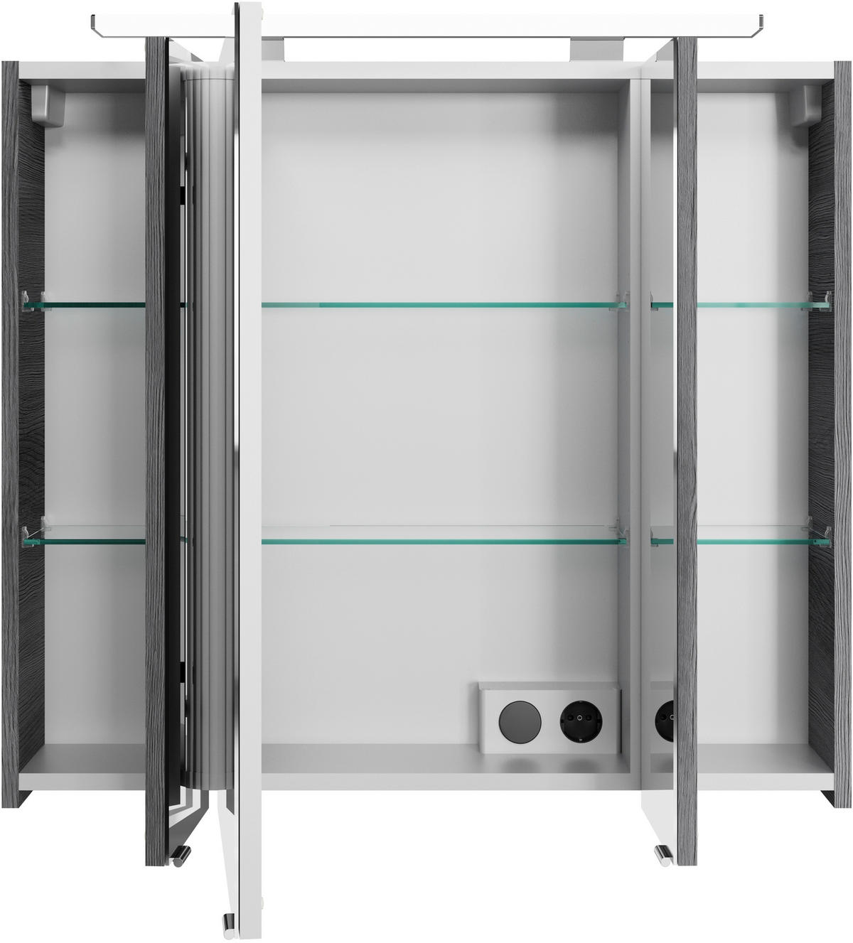 BADEZIMMER 3-teilig  in 84 cm  - Chromfarben/Graphitfarben, MODERN, Glas/Keramik (84cm) - Sadena