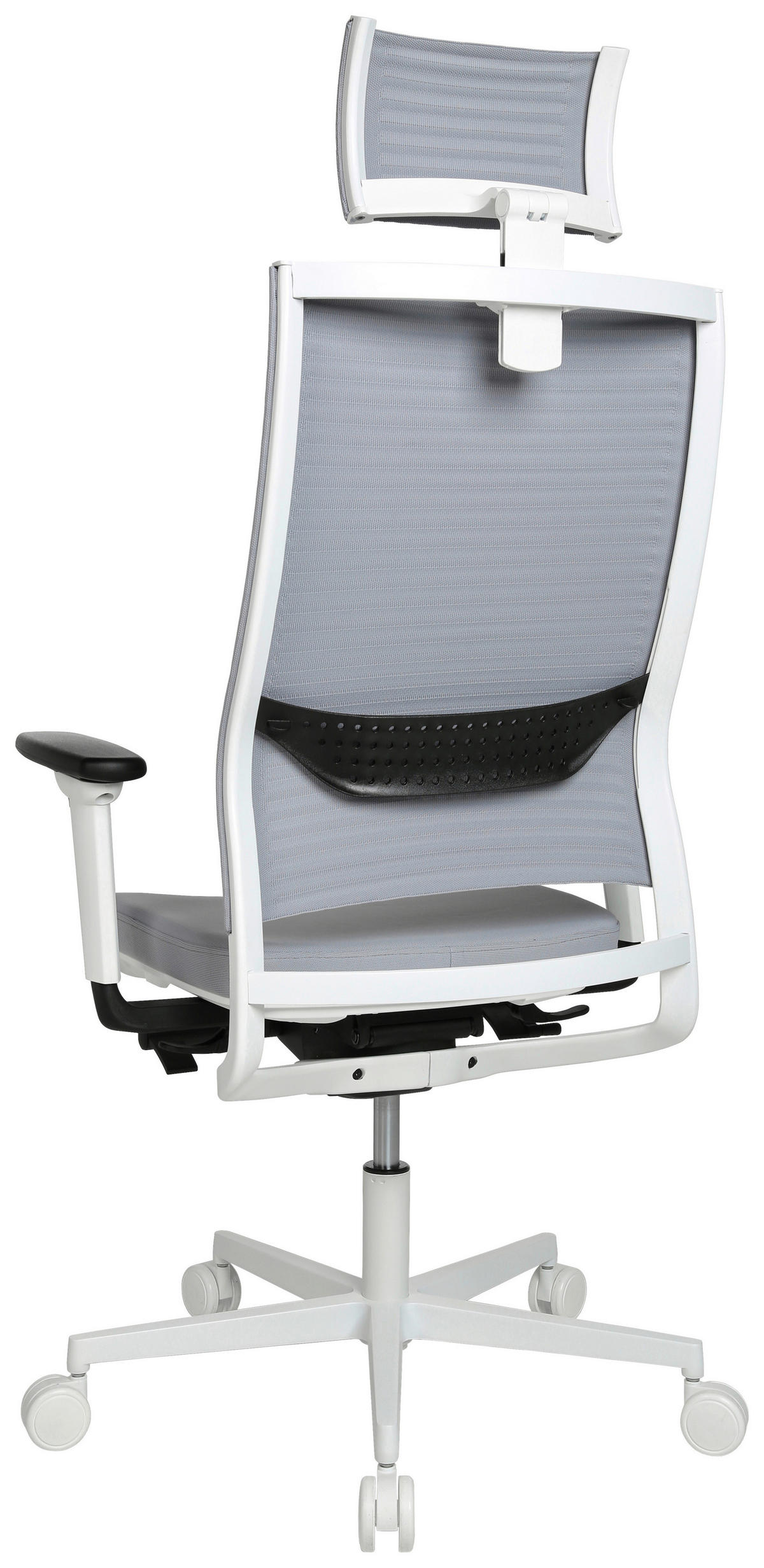 DREHSTUHL Flachgewebe Grau, Weiß, Schwarz  - Schwarz/Weiß, MODERN, Kunststoff/Textil (48/105-115/48-55cm) - Topstar
