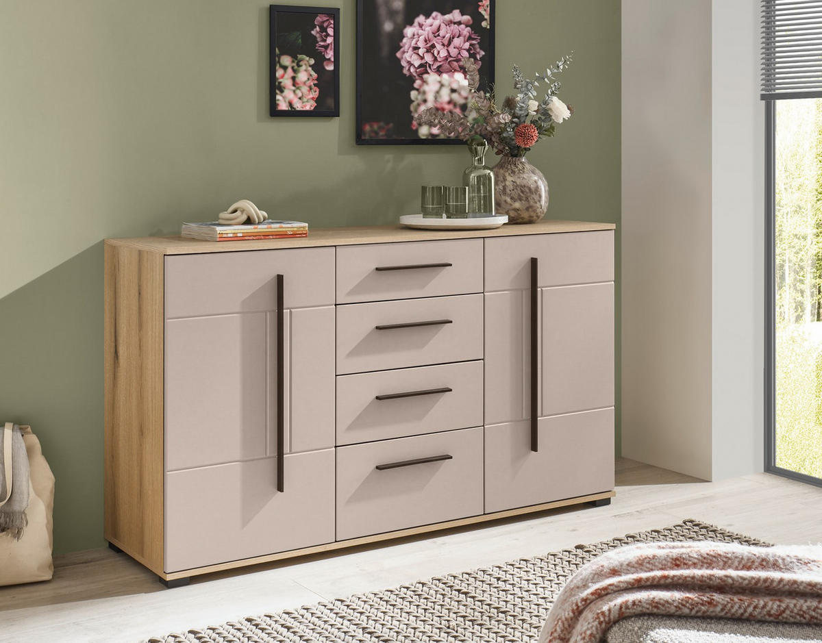 SIDEBOARD  150/86/42 cm 4 Schublade(n)  - Kaschmir/Eichefarben, Design, Holzwerkstoff/Kunststoff (150/86/42cm) - Livetastic