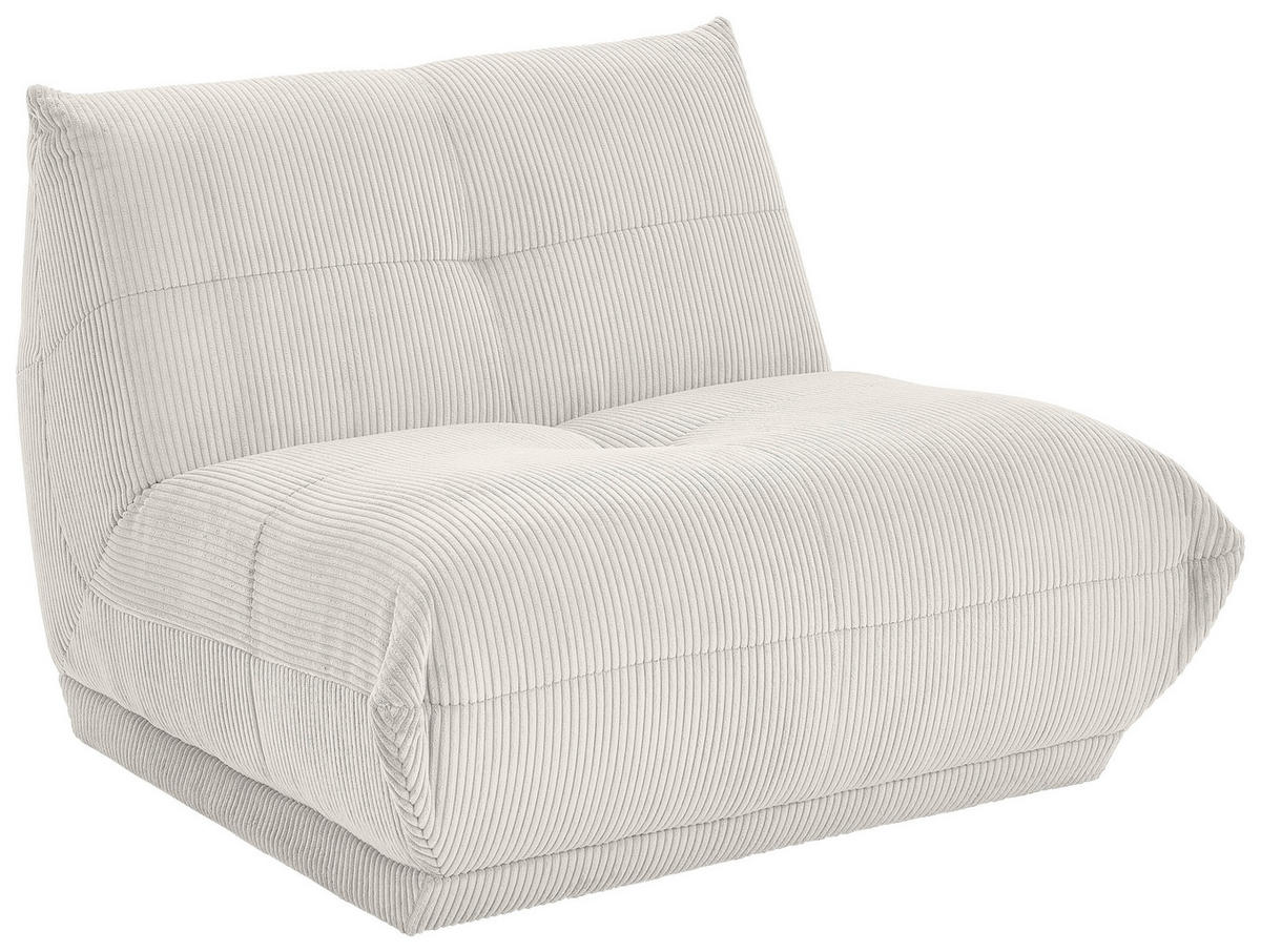 SOFAELEMENT GISELLE Cord Weiß  - Weiß, Trend, Textil (105/80/112cm) - Livetastic