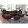 WOHNLANDSCHAFT in Mikrofaser Dunkelbraun  - Eichefarben/Dunkelbraun, Konventionell, Holz/Textil (163/308/212cm) - Sit & More
