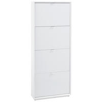 VÝKLOPNÁ SKRINKA NA TOPÁNKY, biela, farba ušľachtilej ocele, 65/160/18 cm - biela/farba ušľachtilej ocele, Design, kov/kompozitné drevo (65/160/18cm) - Xora