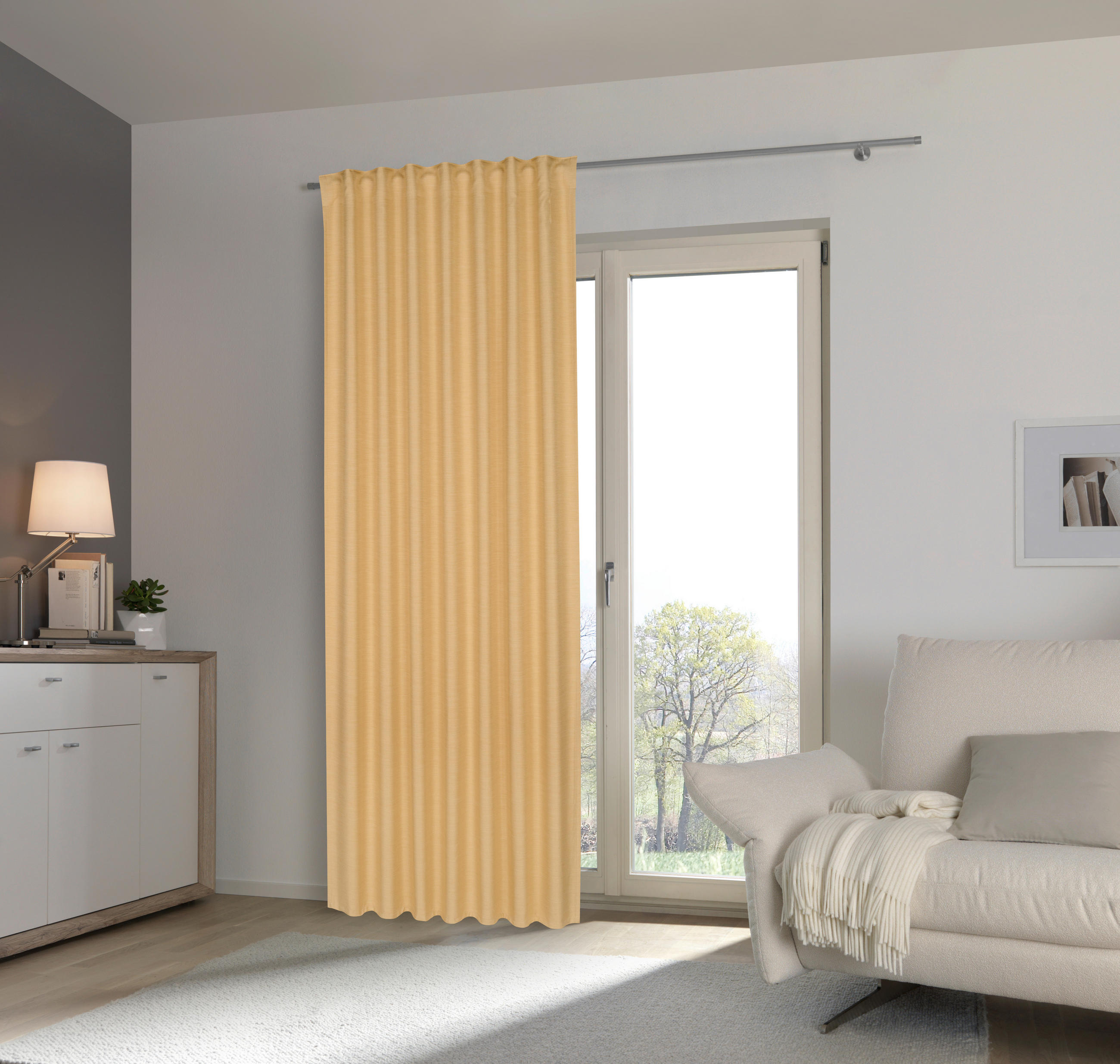 GOTOVA ZAVESA žuta - žuta, Osnovno, tekstil (140/245cm) - Esposa