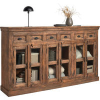 ŠIROKÁ KOMODA, mangové dřevo, hnědá, 210/120/45 cm - hnědá, Trend, kov/dřevo (210/120/45cm) - Ambia Home