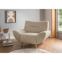 SESSEL Bouclé Beige  - Wildeiche/Beige, Konventionell, Holz/Textil (111/81/90cm) - MID.YOU