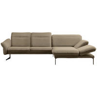 ECKSOFA Webstoff Hellbraun  - Hellbraun/Anthrazit, Design, Textil/Metall (299/203cm) - Himolla