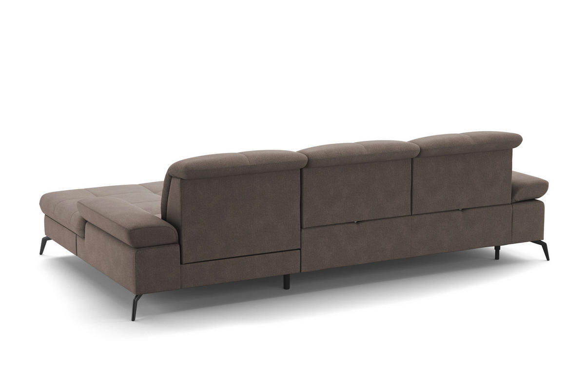ECKSOFA in Flachgewebe Schlammfarben  - Schlammfarben/Schwarz, Konventionell, Textil/Metall (279/185cm) - Sit & More