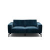 2-SITZER-SOFA Samt Dunkelblau  - Schwarz/Dunkelblau, Design, Textil/Metall (180/86/86-94cm) - SENSOO