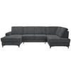 WOHNLANDSCHAFT in Flachgewebe Grau  - Schwarz/Grau, Konventionell, Textil/Metall (167/317/185cm) - Stylife
