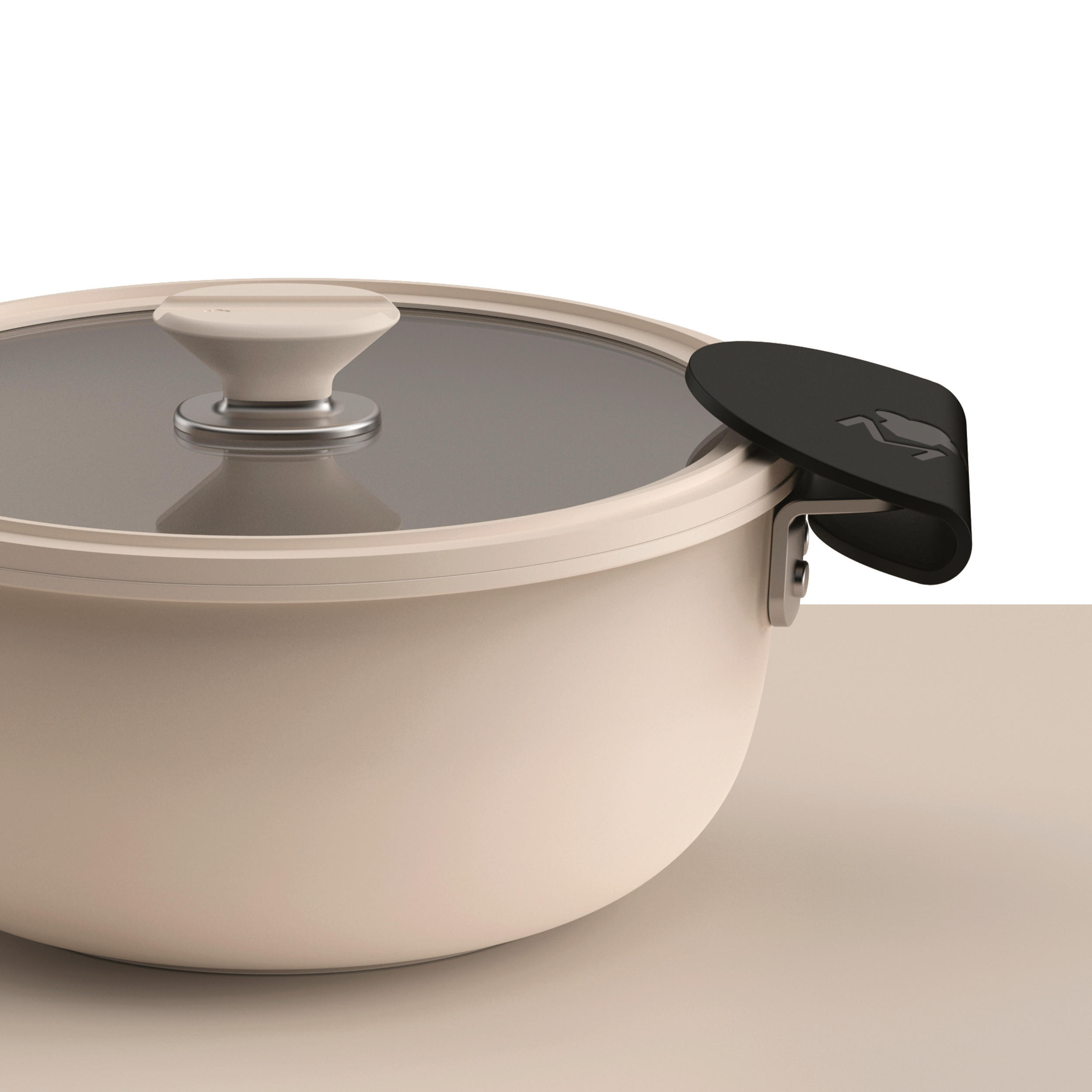 Thumbnail - Masterpro Kochtopfset Share Play, Schwarz, Beige, Metall, Glas, 10-teilig, 18 cm, rund, 30.3x32x32.6 cm, Lfgb, hitzebest...