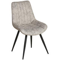 STUHL  in Eisen Leinenoptik Holz, Metall, Textil  - Beige/Schwarz, KONVENTIONELL, Holz/Textil (54/88/61,5cm) - MID.YOU