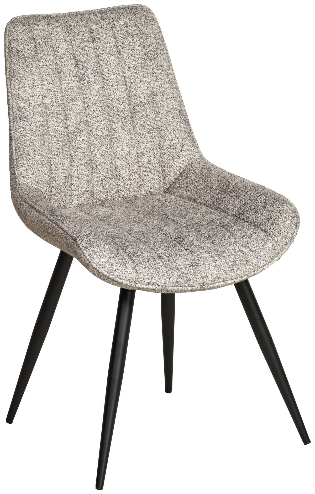 STUHL  in Eisen Leinenoptik Holz, Metall, Textil  - Beige/Schwarz, KONVENTIONELL, Holz/Textil (54/88/61,5cm) - MID.YOU