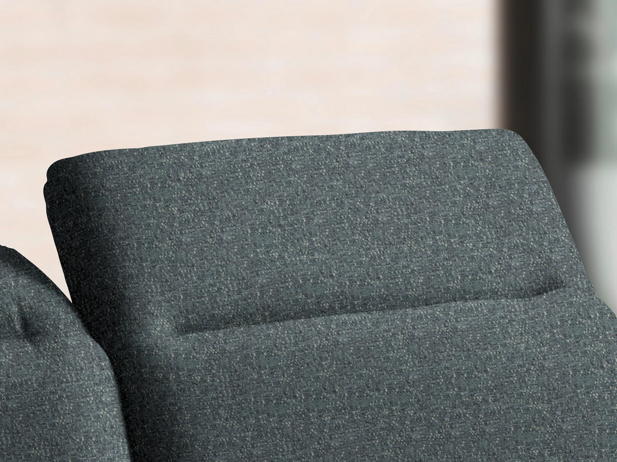 ECKSOFA in Webstoff Grau  - Schwarz/Grau, Design, Textil/Metall (289/180cm) - Stylife