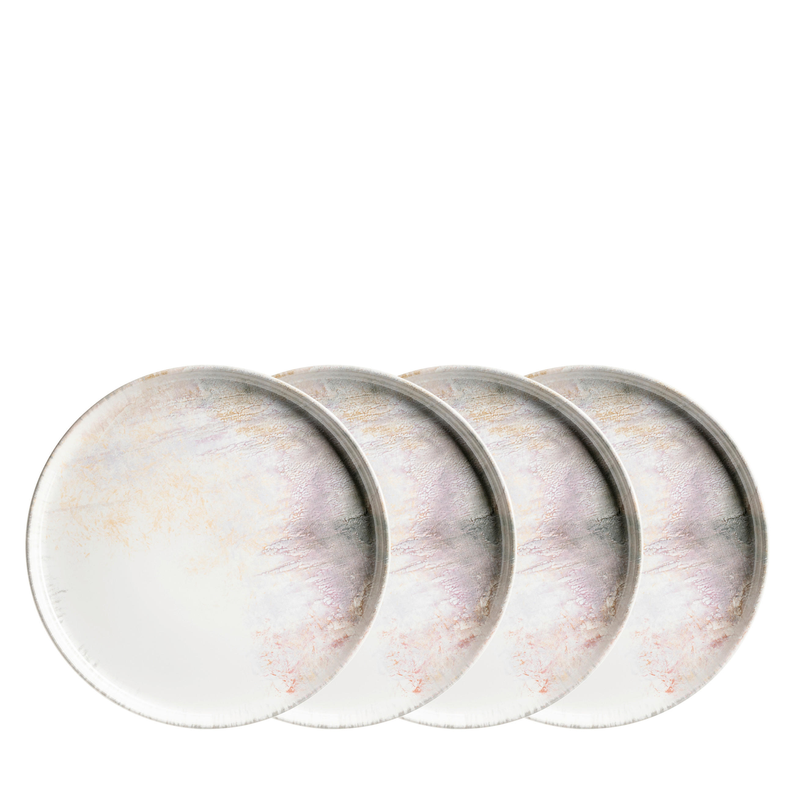 DESSERTTELLERSET Lila, Weiß 4-teilig AQUARELLIA LILA  - Lila/Weiß, Basics, Keramik (21,5/2,5cm) - Mäser