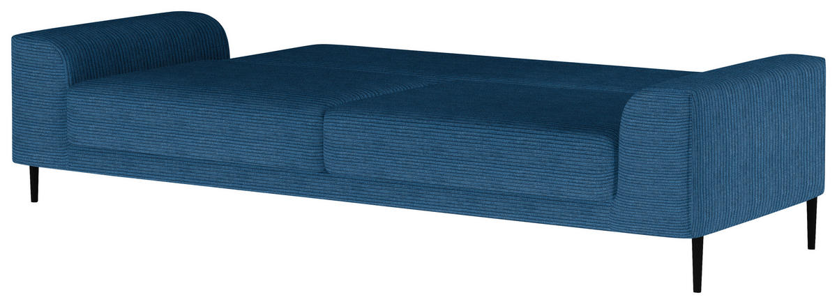 SCHLAFSOFA in Cord Royalblau  - Royalblau/Schwarz, Design, Textil/Metall (250/89/105cm) - Welnova
