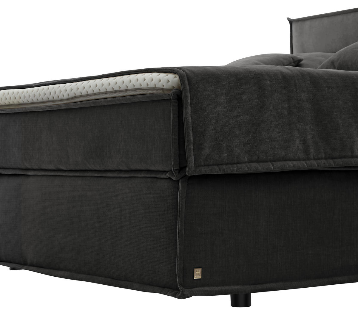 BOXSPRINGBETT 180/200 cm  in Schwarz  - Schwarz, Design, Textil (180/200cm) - Musterring