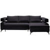ECKSOFA Schwarz Chenille  - Schwarz, KONVENTIONELL, Textil/Metall (265/184cm) - Hom`in